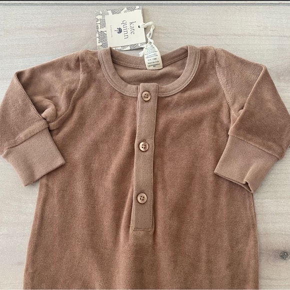 Kate Quinn Velour Organic Cotton Brown Romper - Picture 4 of 4